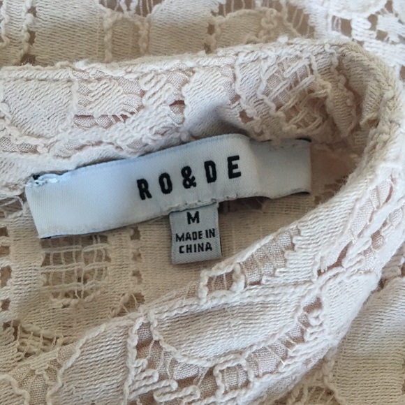 Ro & De Pale Pink Sleeveless Lace Top - Picture 7 of 8